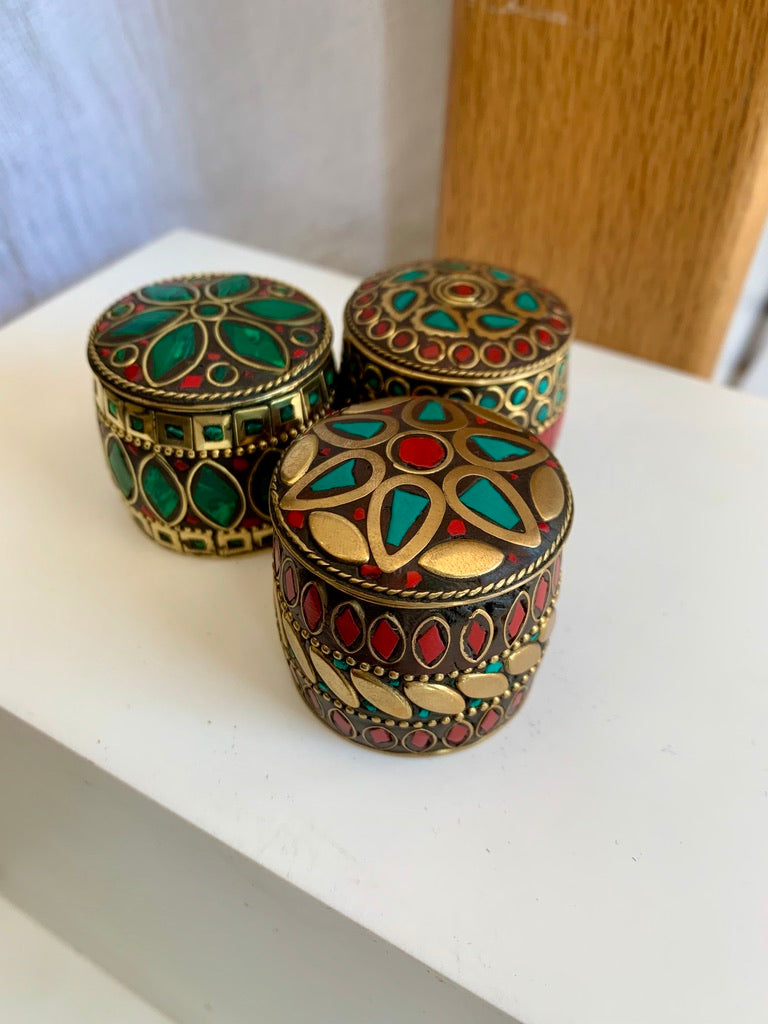 Embellished Cylinder Trinket Box