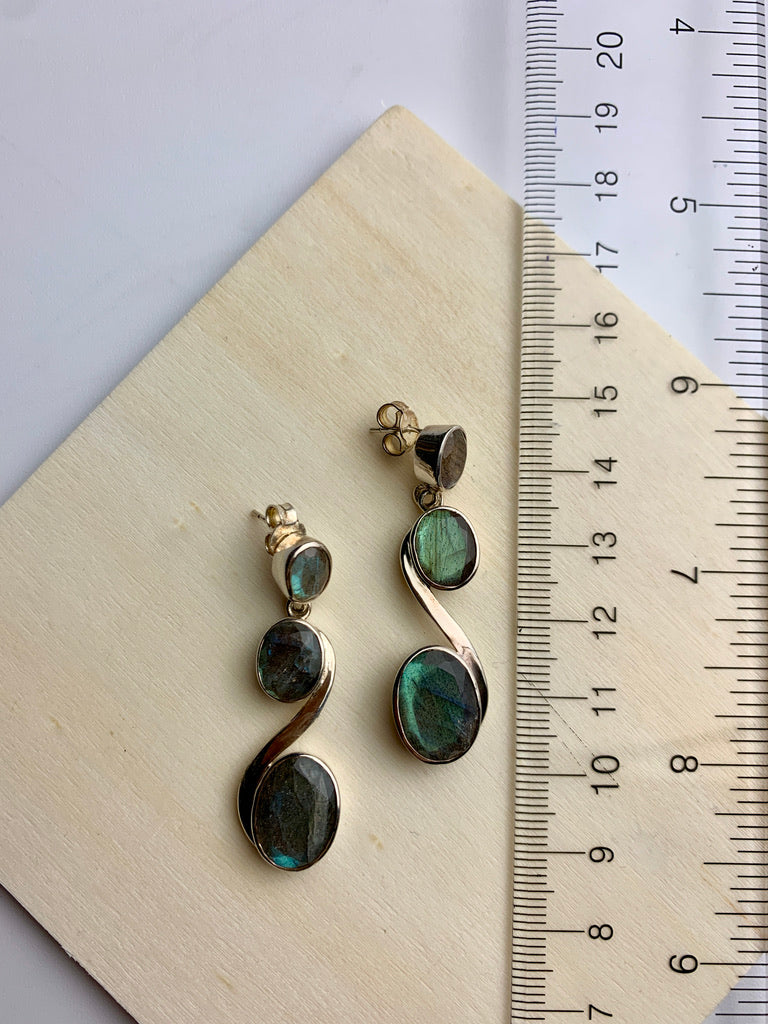 Lawrence Earrings- Labradorite