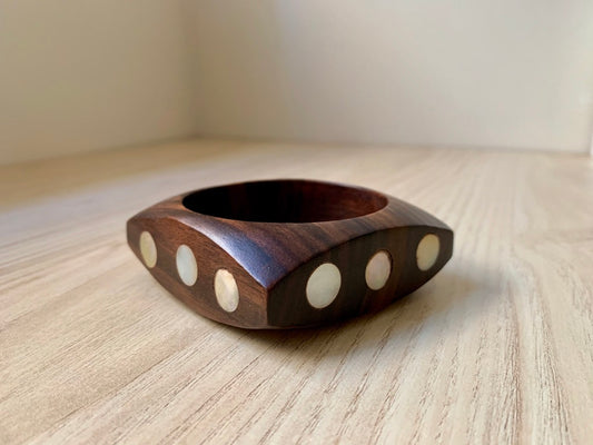 Squared Mother of Pearl & Wood Bracelet