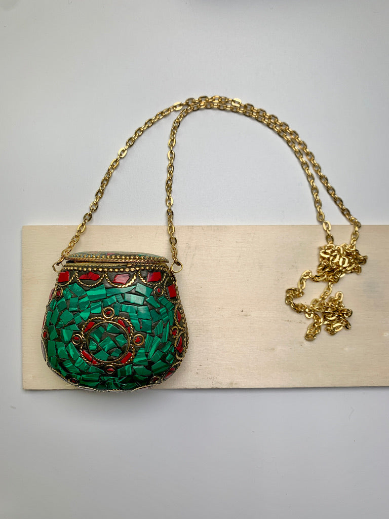 Mosaic Keepers Pouch Necklace - Turquoise