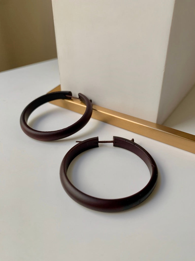 Wood Hoop Earring