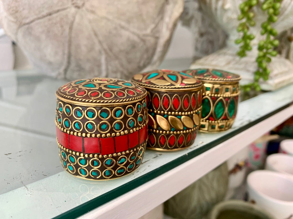 Embellished Cylinder Trinket Box