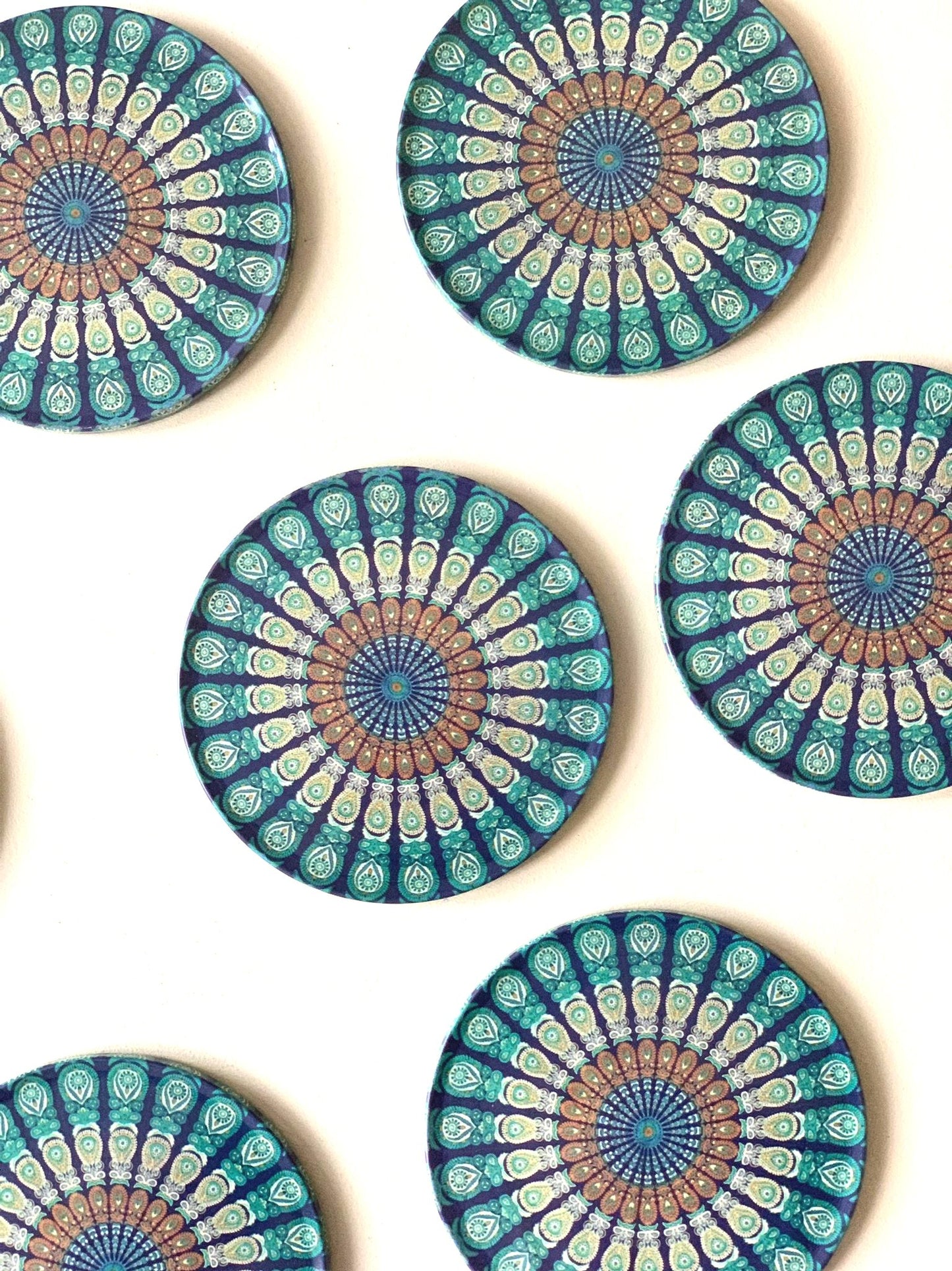 Blue Feathers Coasters