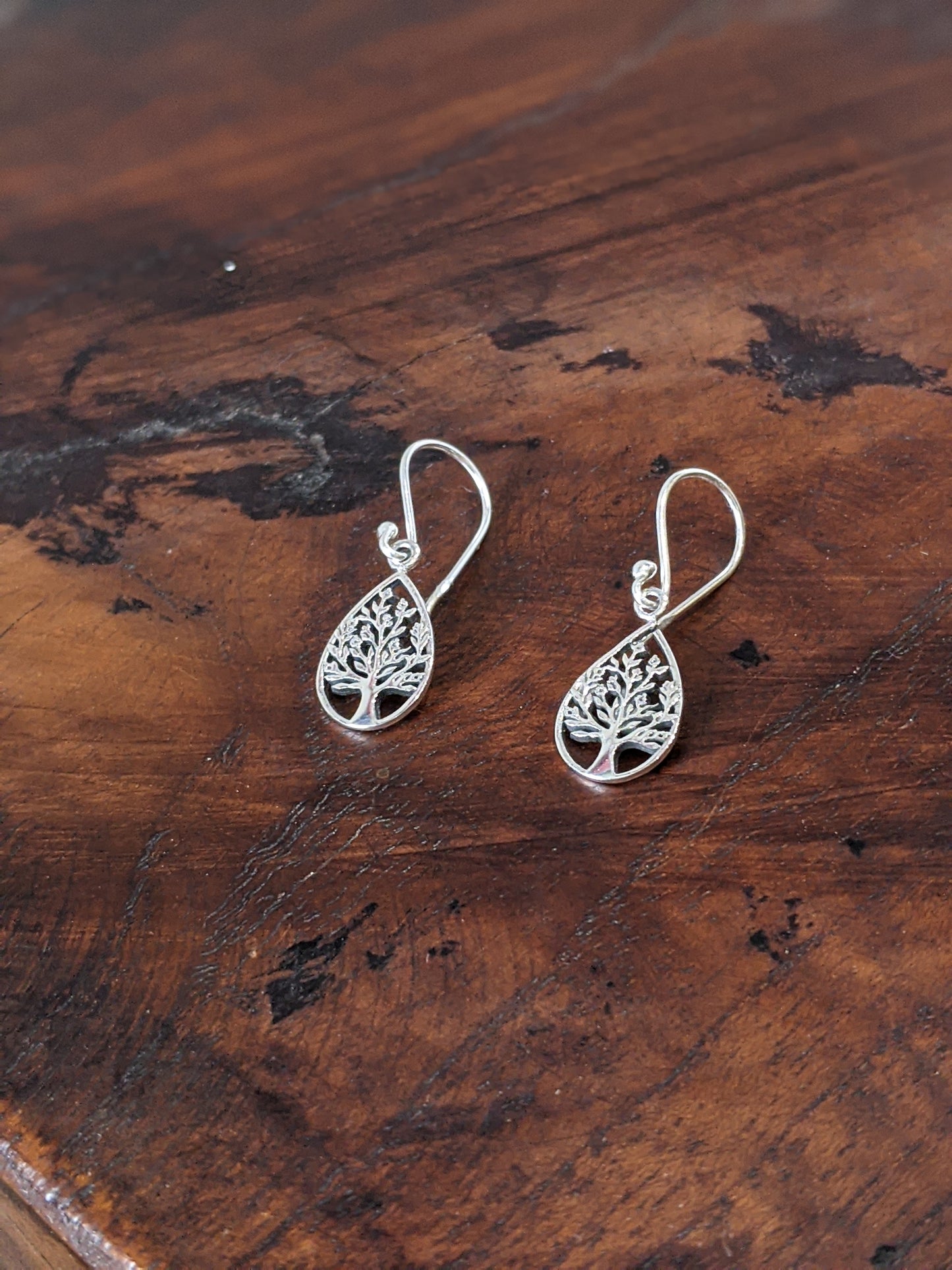 Tree of life teardrop earring