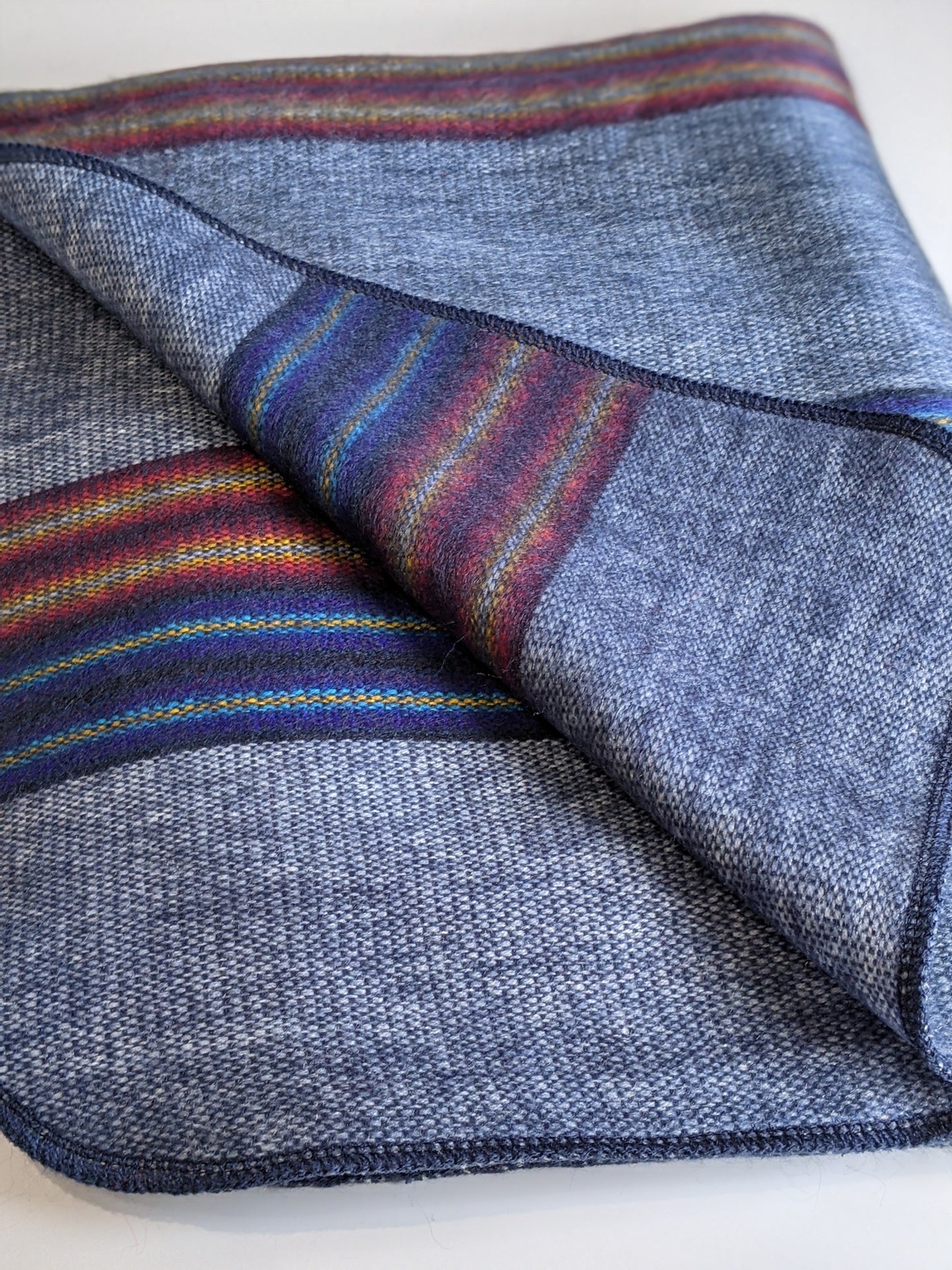 Steel Blue Stripe Throw