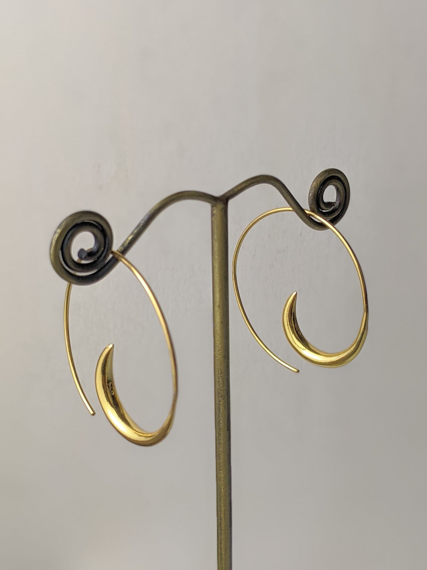 Gold Plated Spiral Hoop - Large