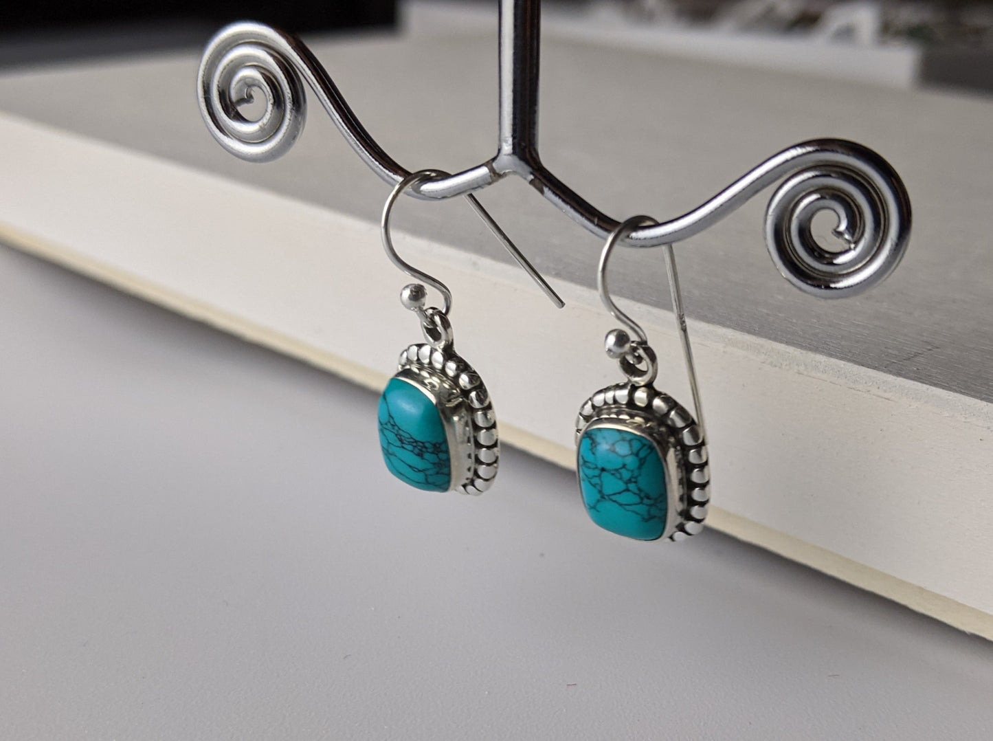 Turquoise Earrings- Silver