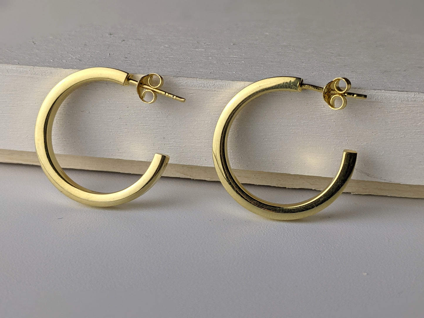 Square Cut Gold Plated Hoop