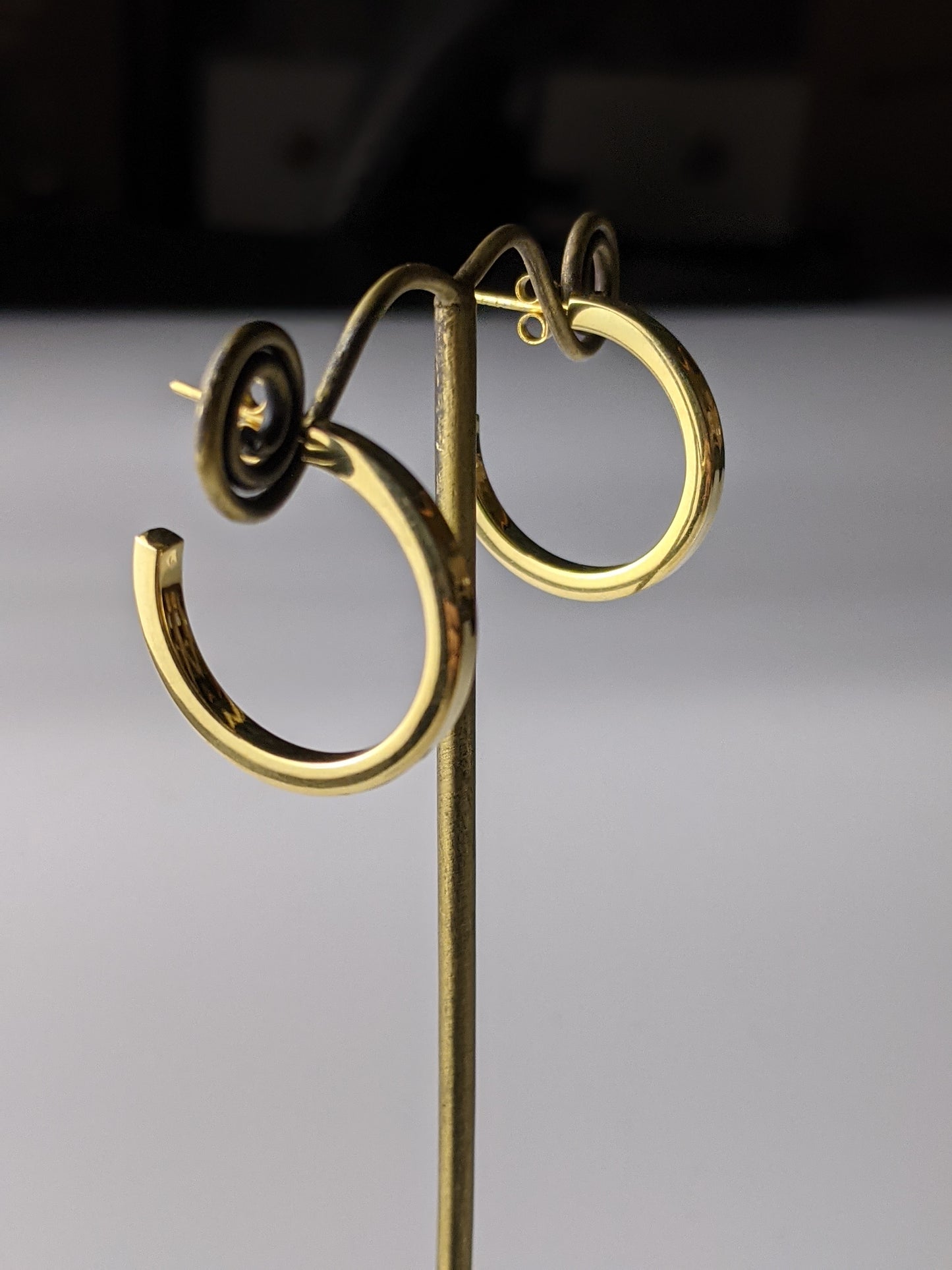 Square Cut Gold Plated Hoop