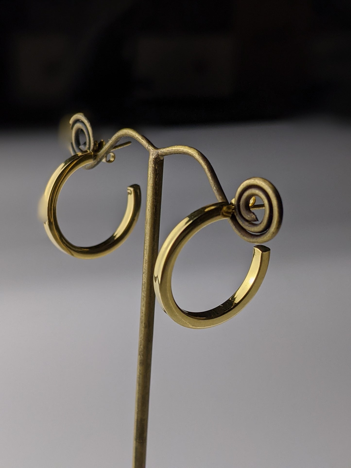 Square Cut Gold Plated Hoop