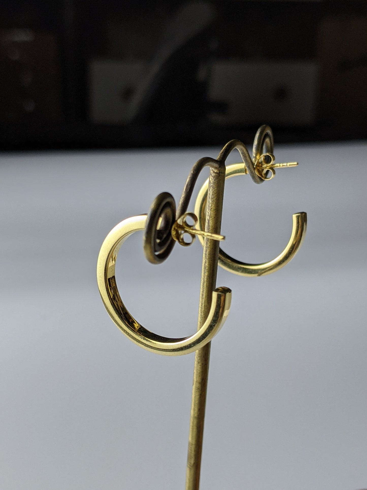 Square Cut Gold Plated Hoop