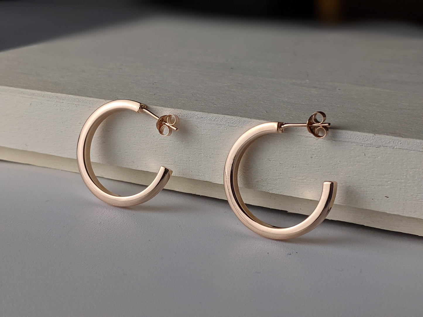 Rose Gold Plated Square Cut Hoop
