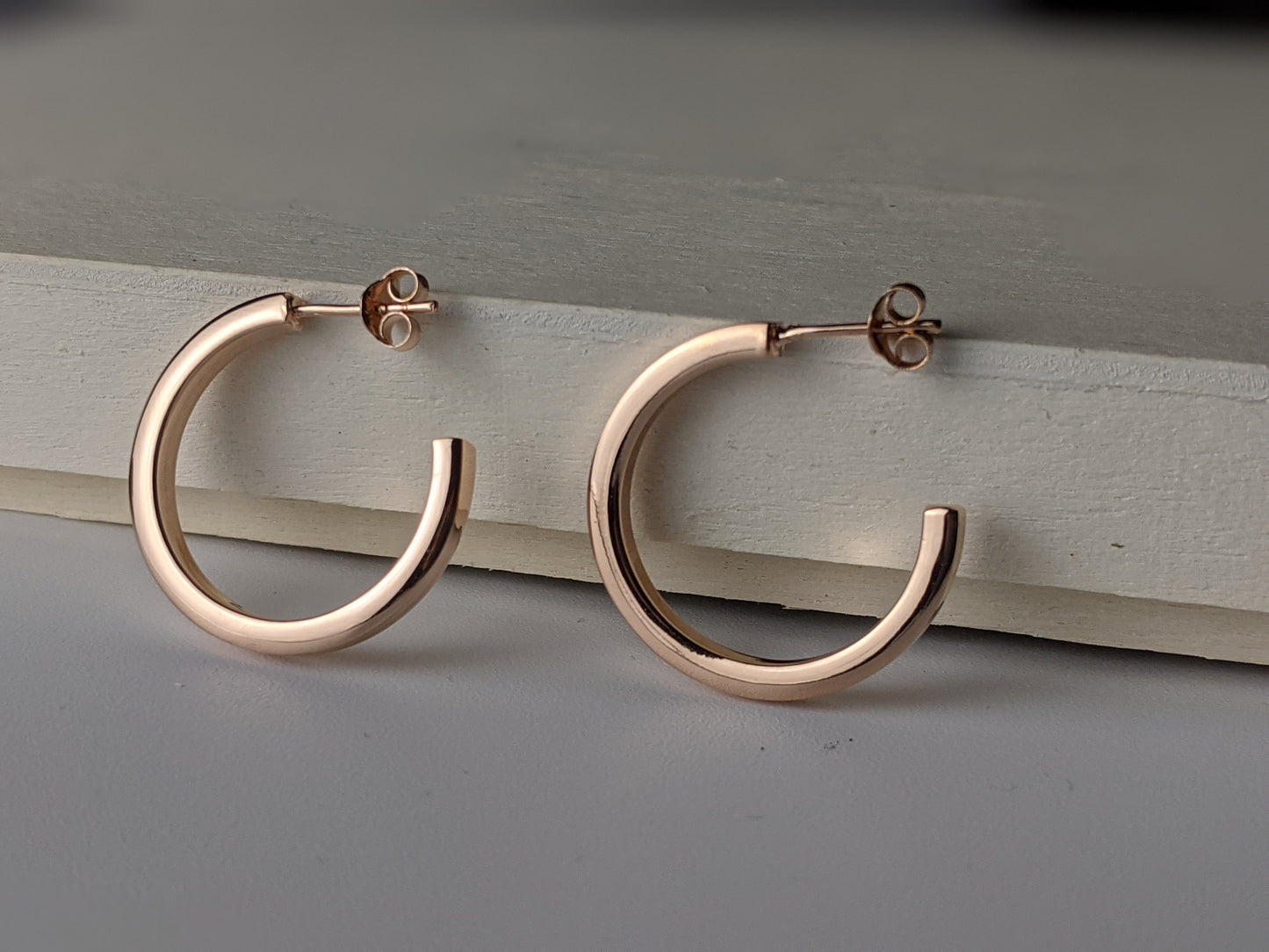 Rose Gold Plated Square Cut Hoop