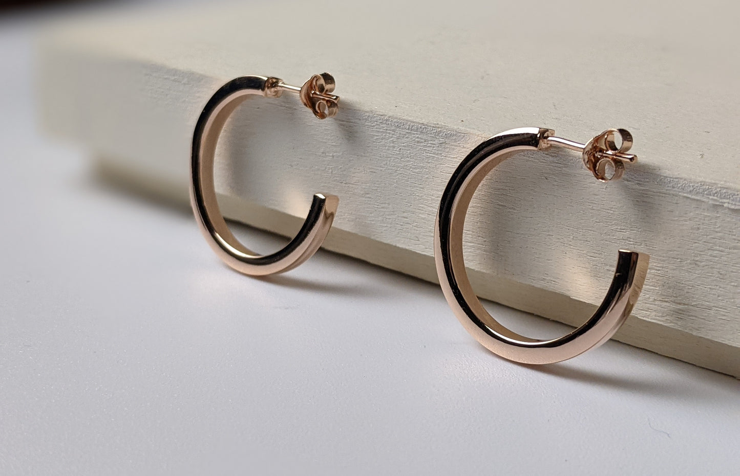 Rose Gold Plated Square Cut Hoop