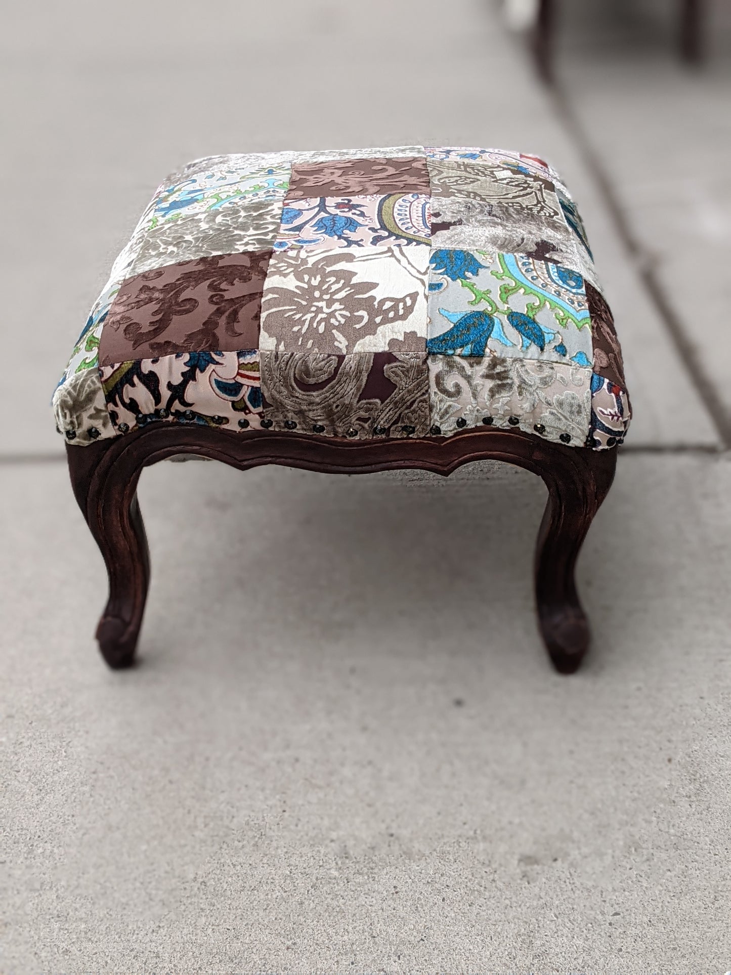 Velvet Patchwork Bench Seat