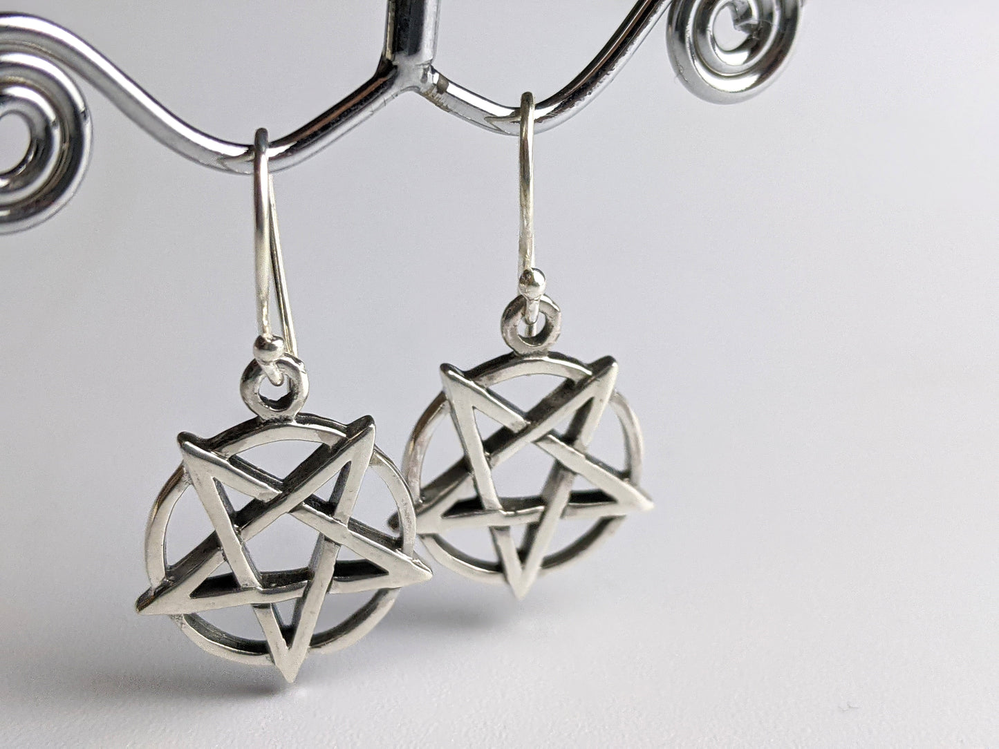 Pentagram Earrings Silver