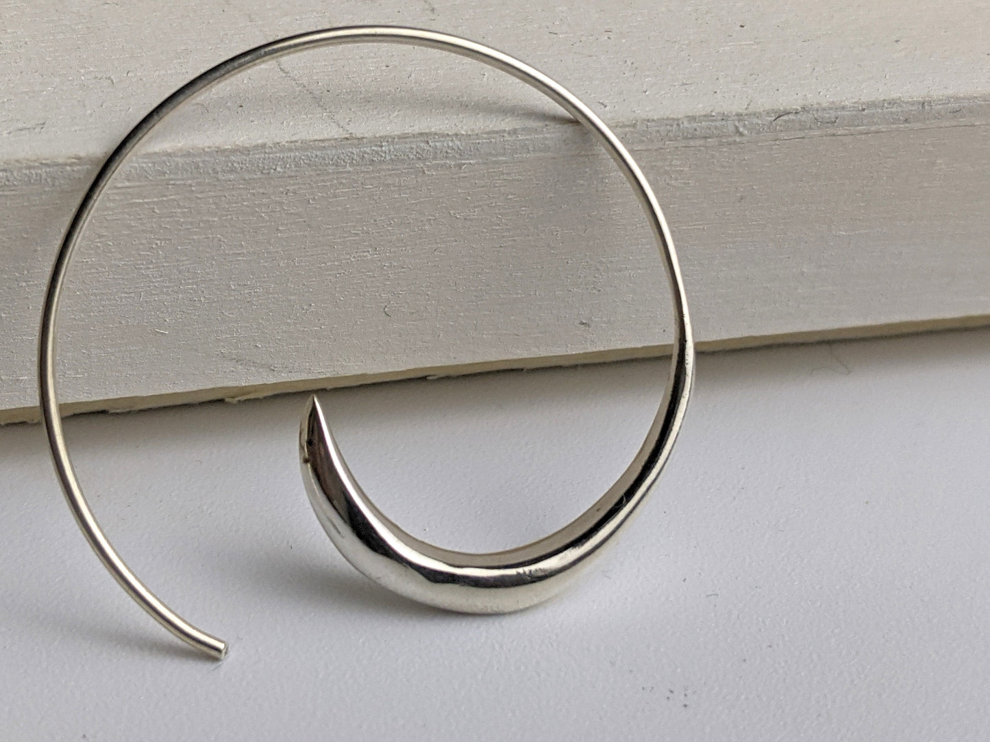 Silver Spiral Hoop