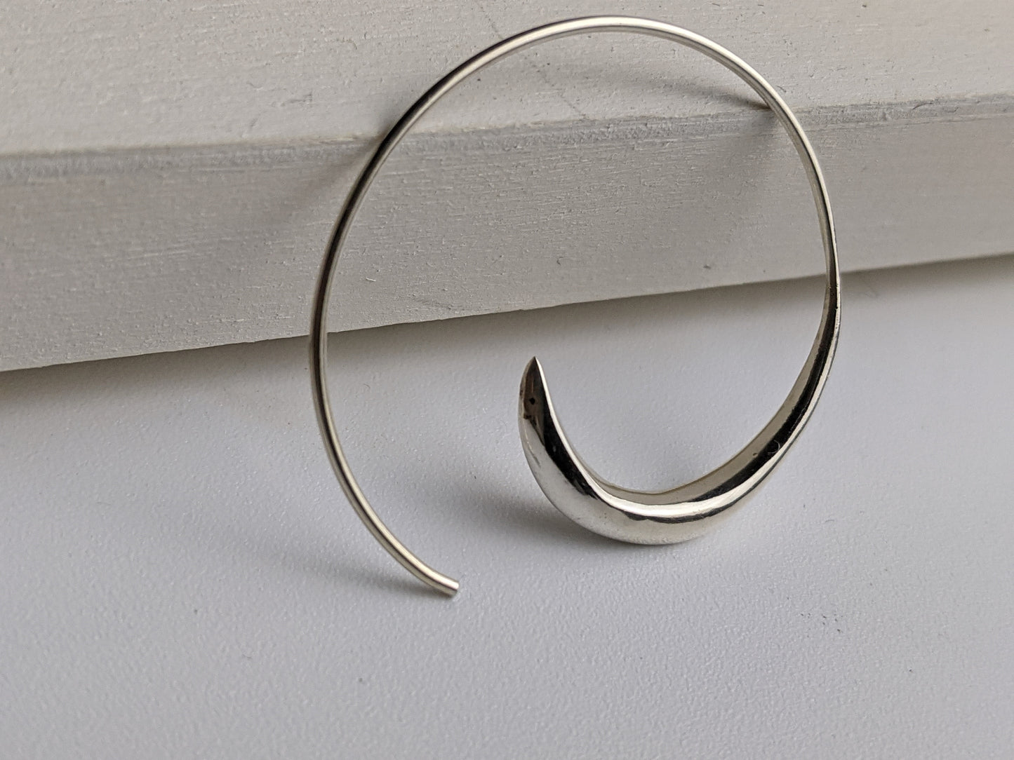Silver Spiral Hoop