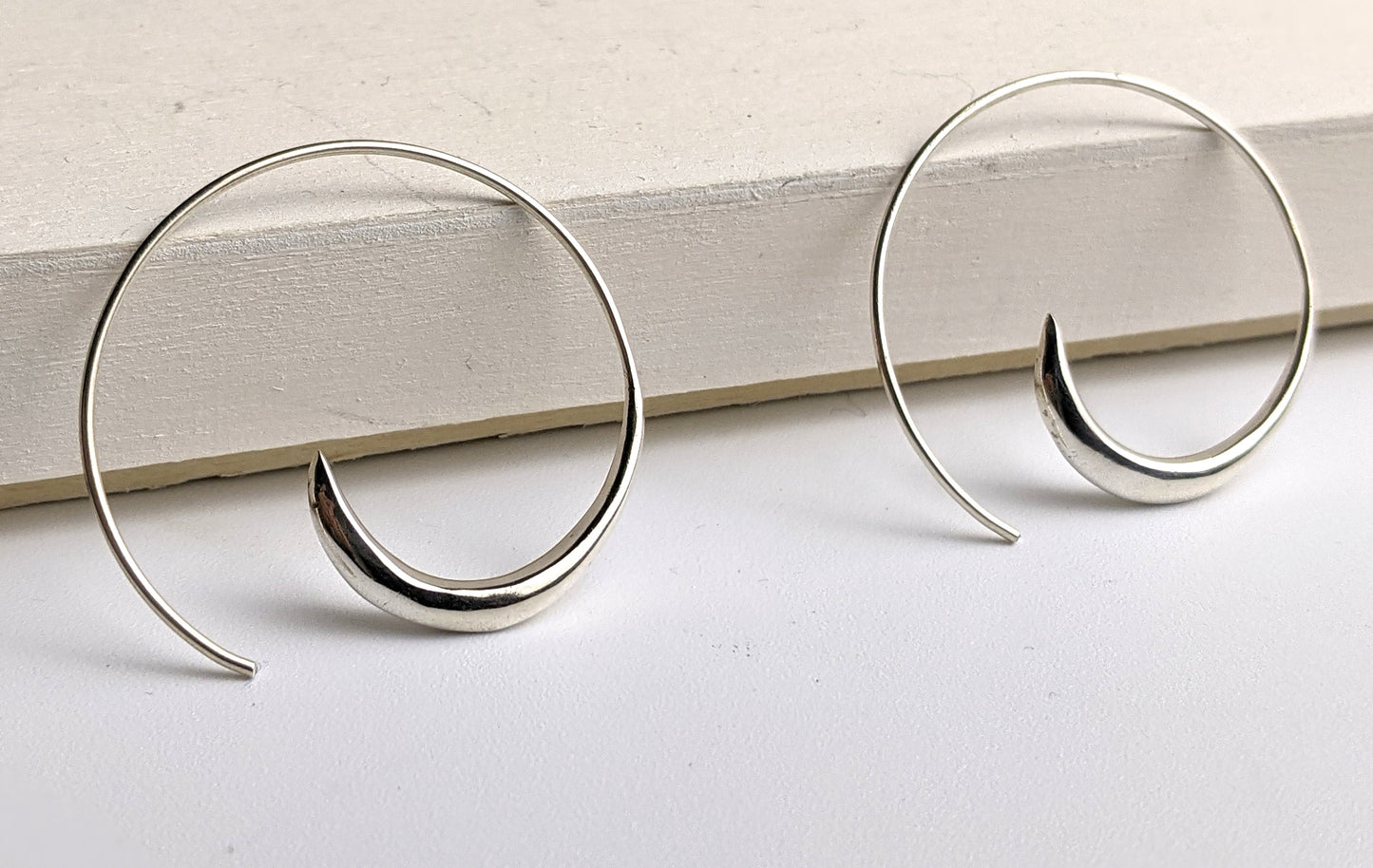 Silver Spiral Hoop
