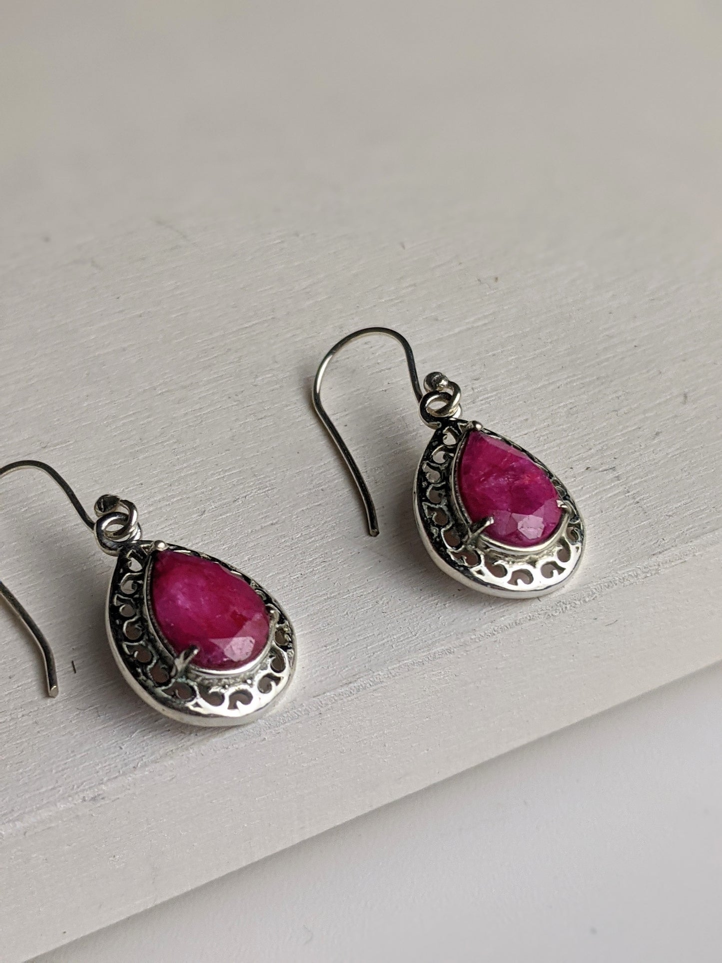 Ruby Teardrop Earrings