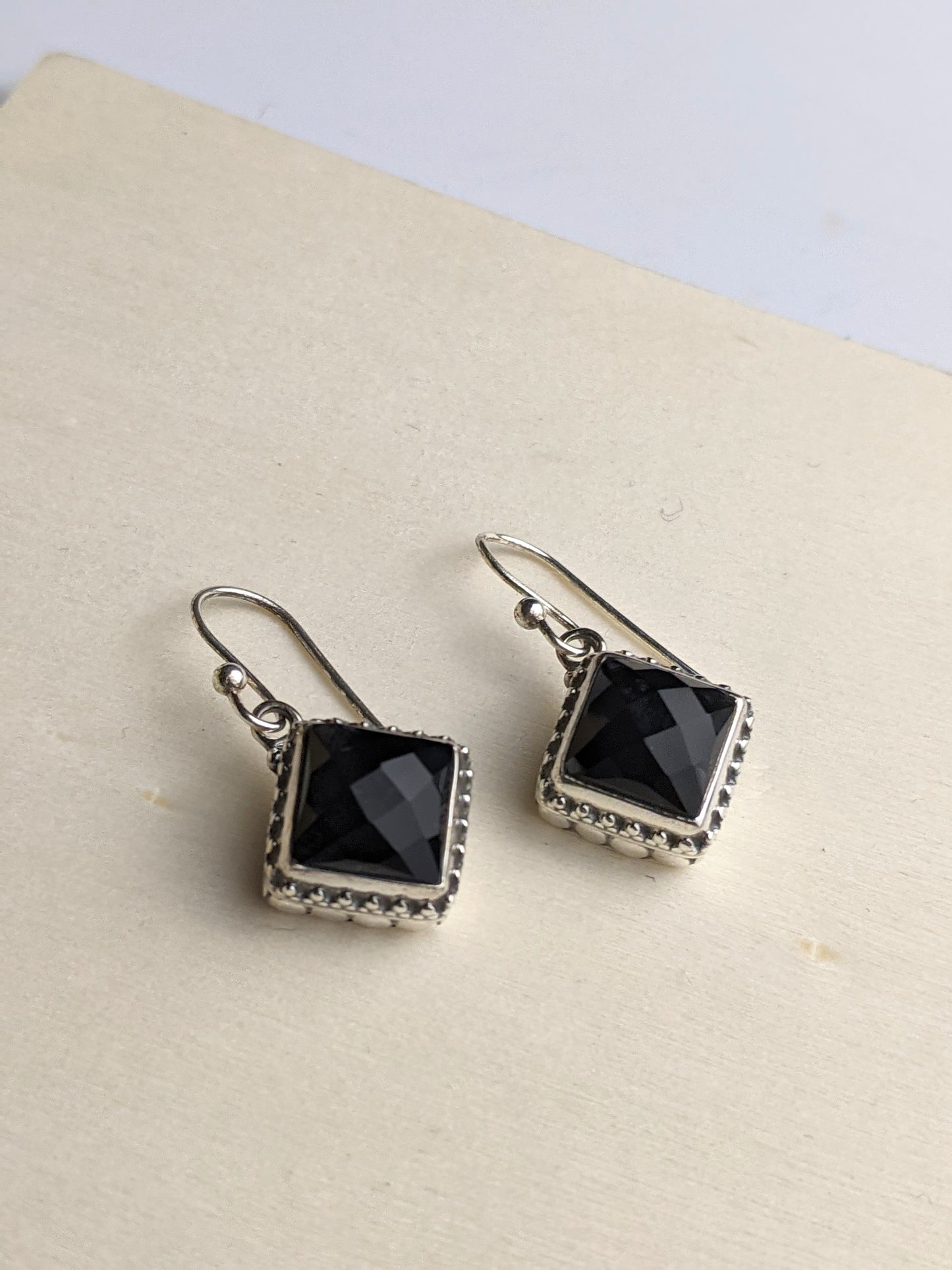 Onyx Faceted Earrings