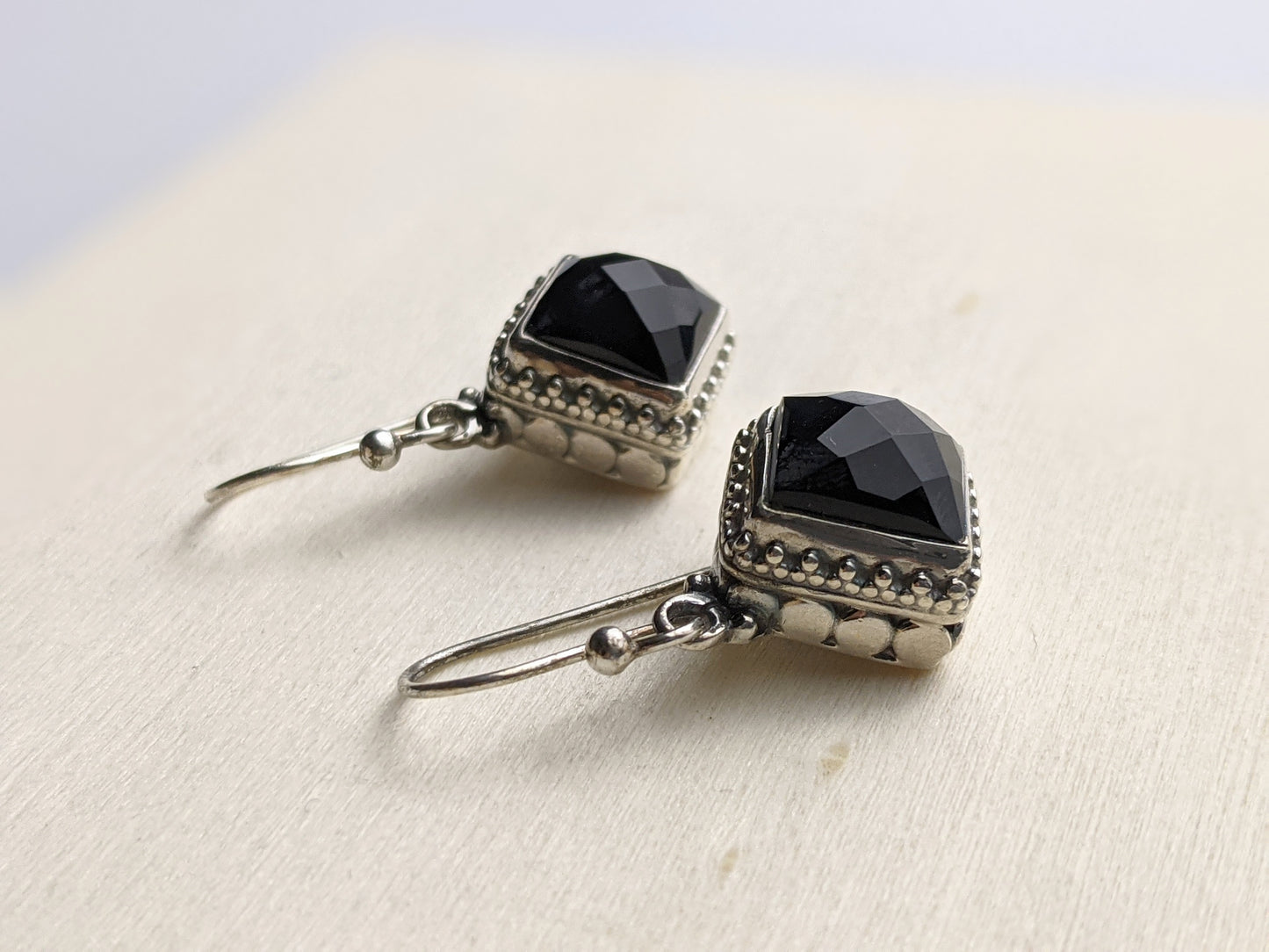 Onyx Faceted Earrings
