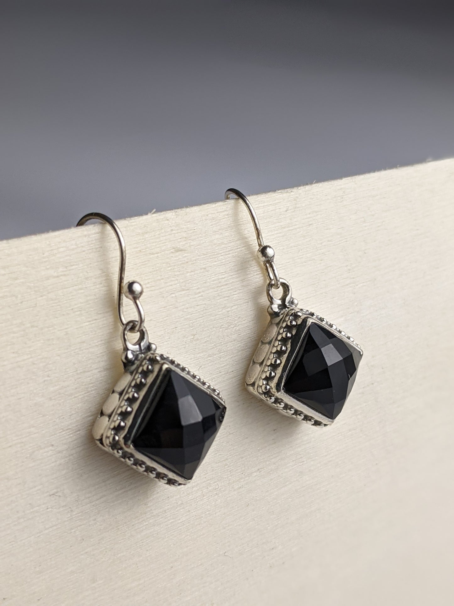 Onyx Faceted Earrings