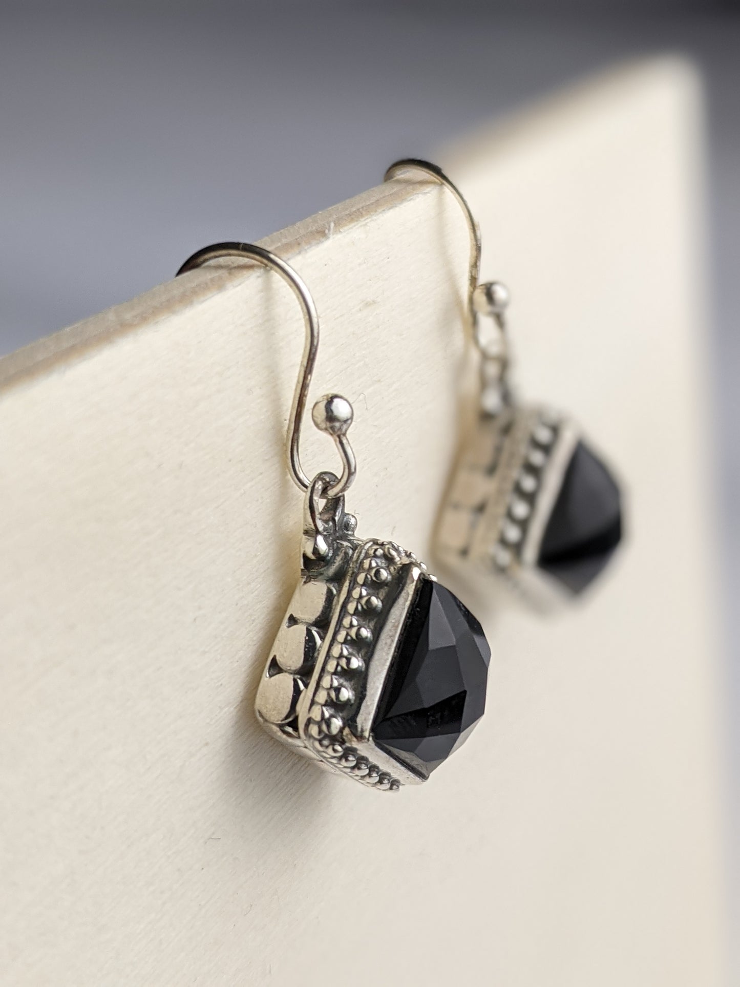 Onyx Faceted Earrings