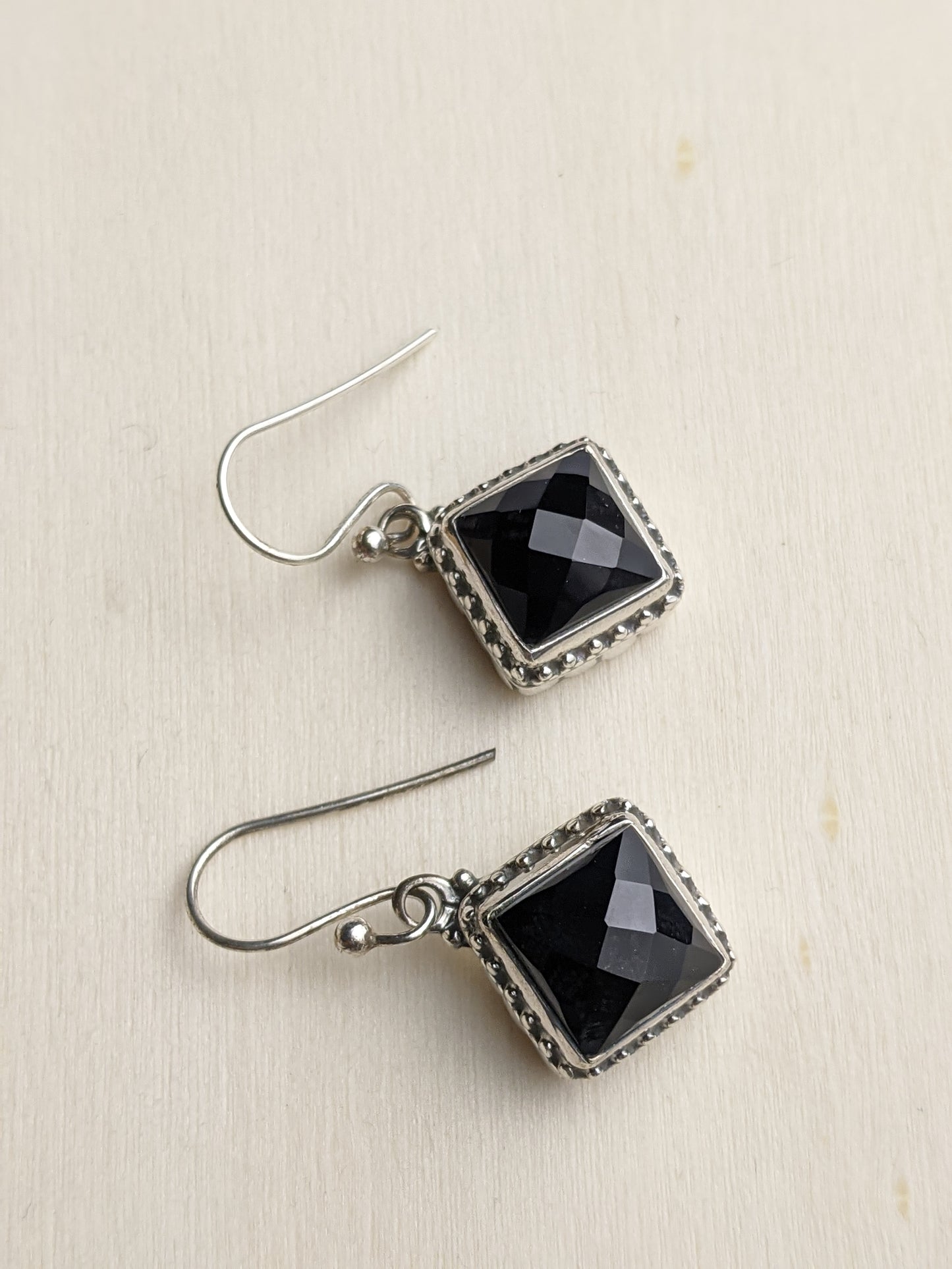 Onyx Faceted Earrings