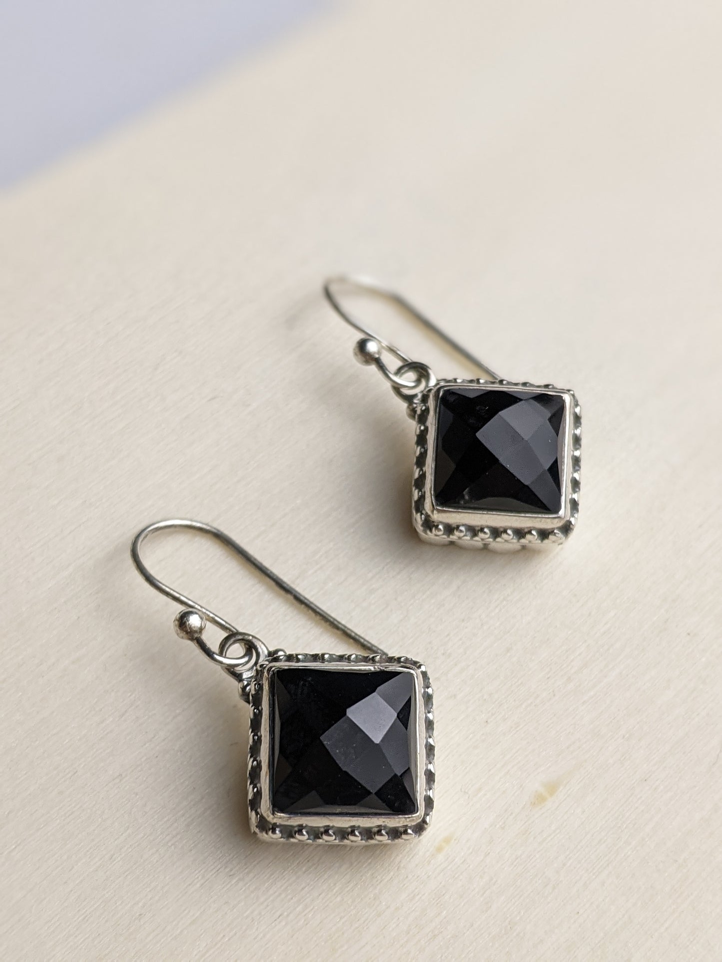 Onyx Faceted Earrings