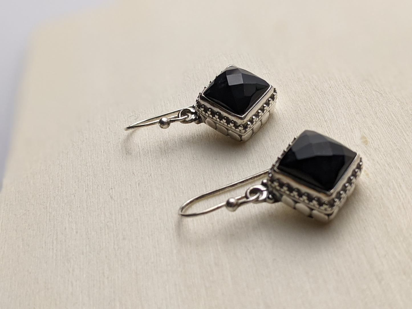 Onyx Faceted Earrings