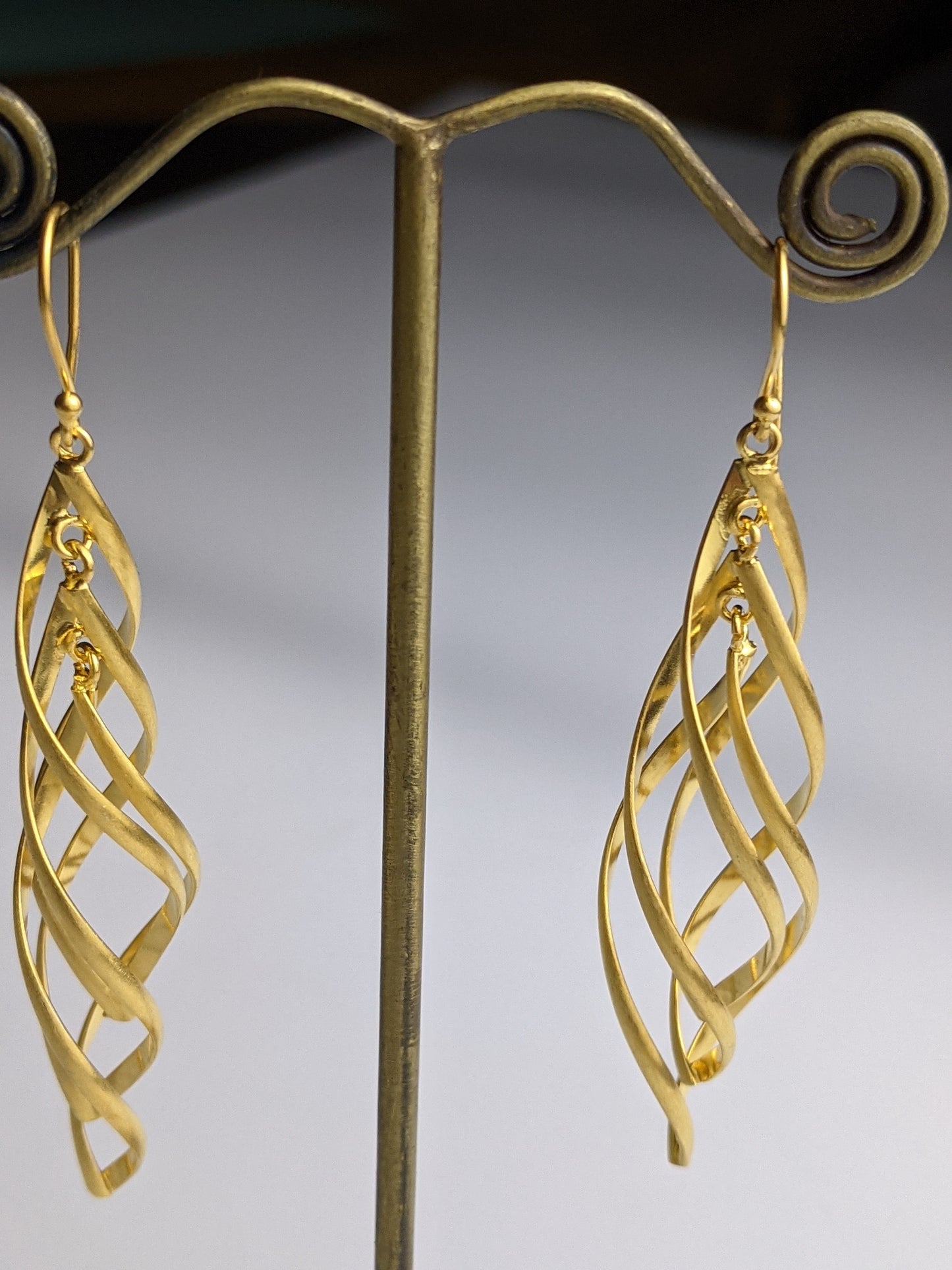 Spiral Dance Earrings- Gold Plated