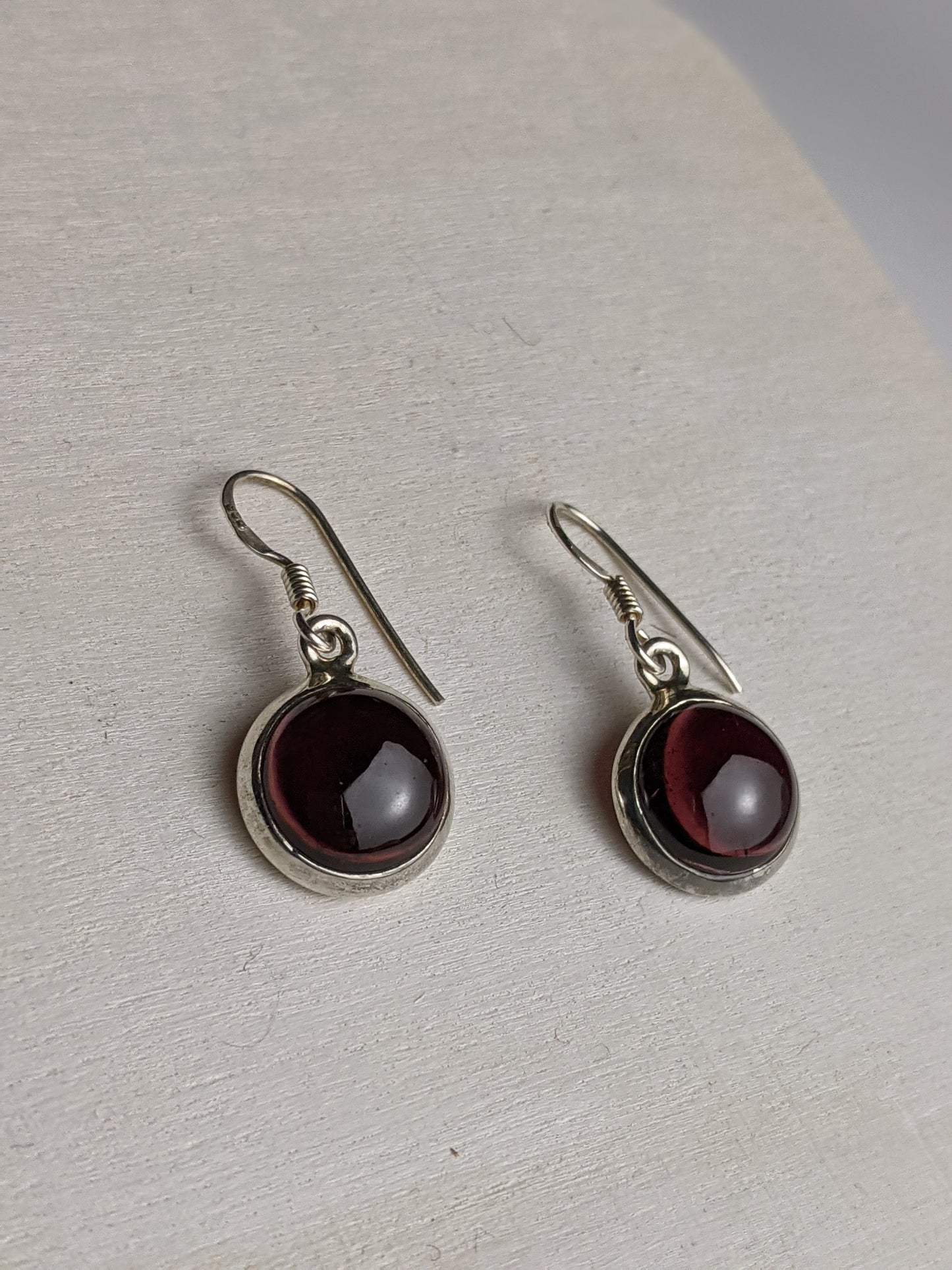 Rondelle Earrings- Garnet