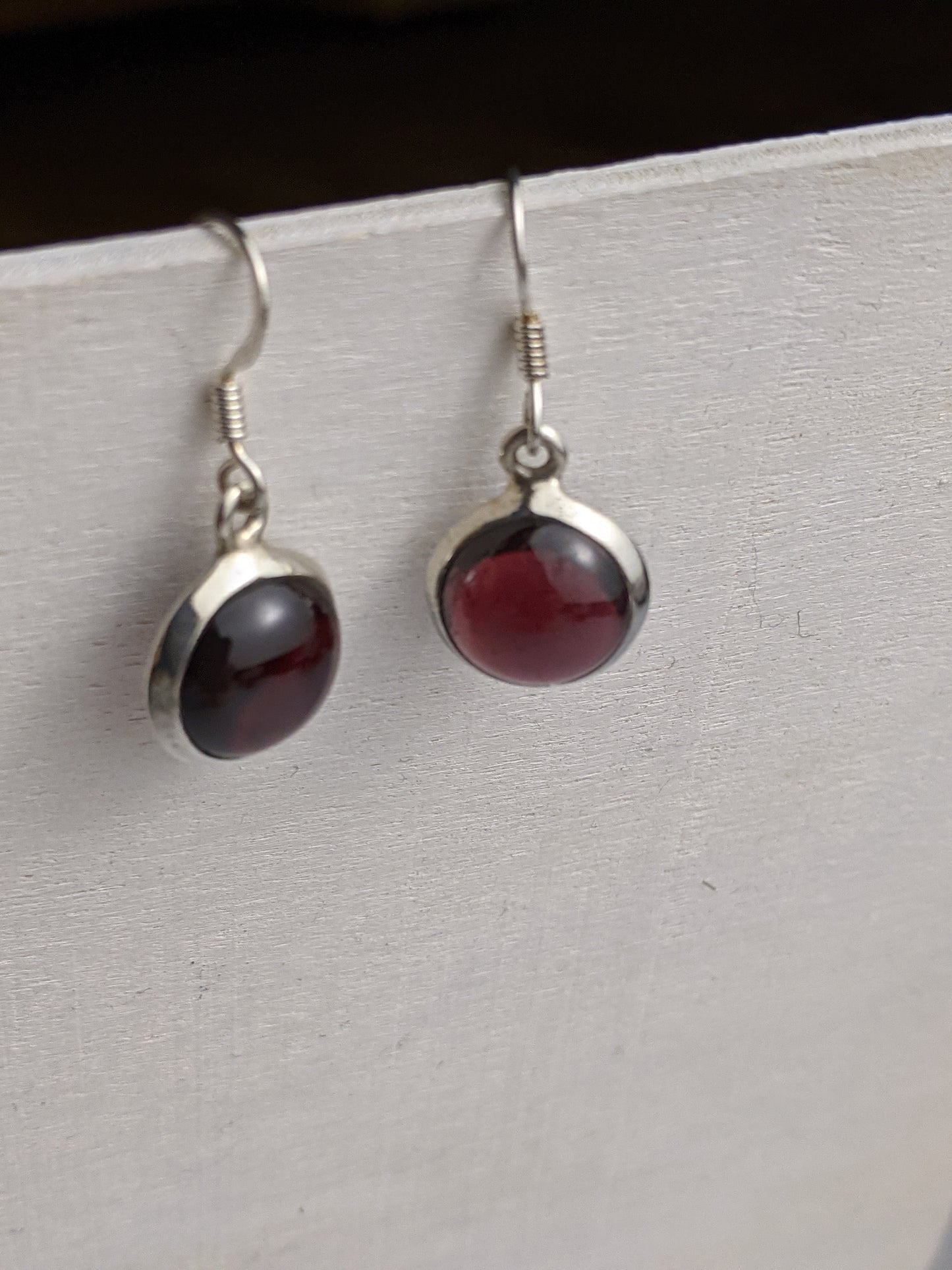 Rondelle Earrings- Garnet