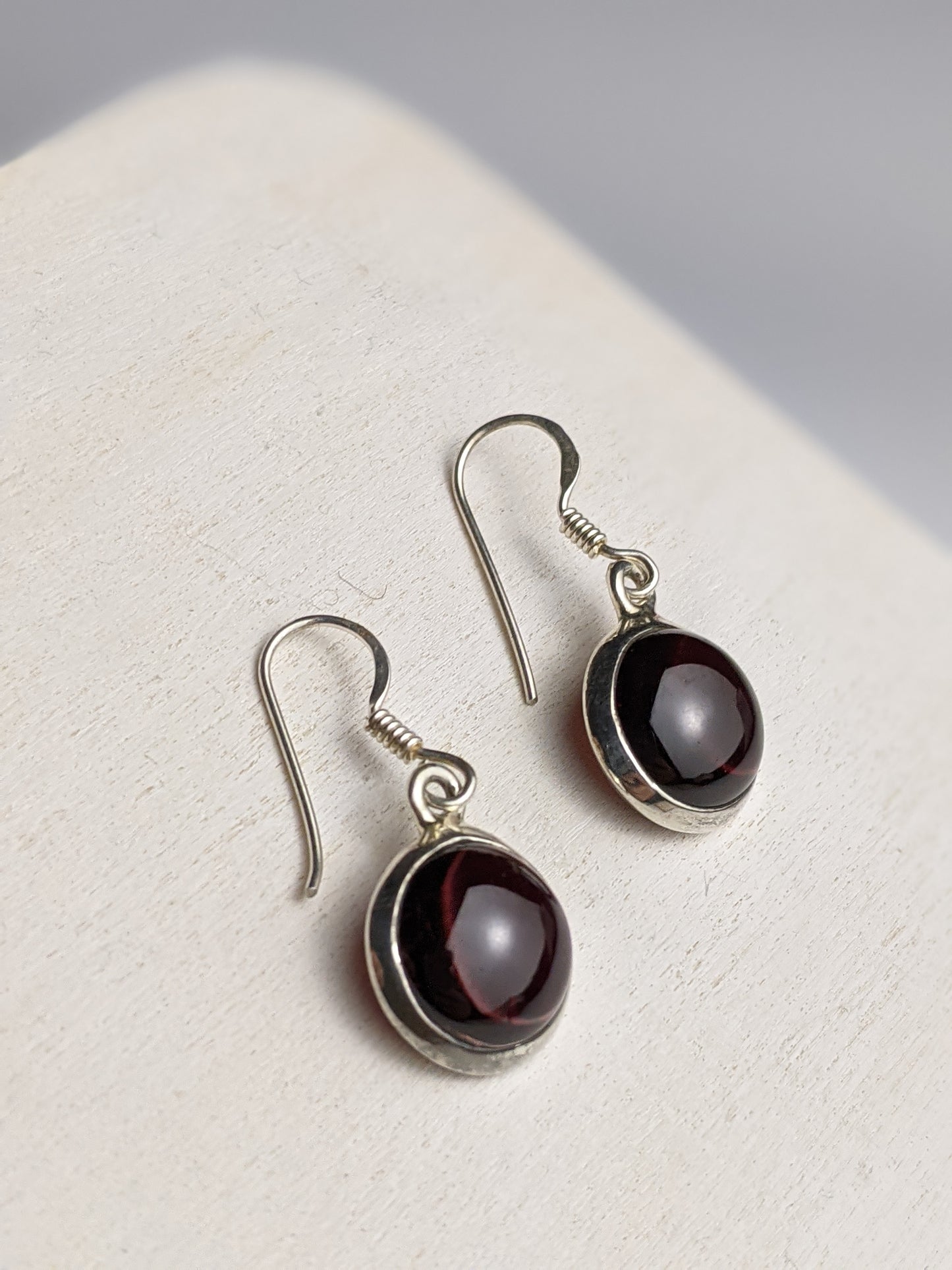 Rondelle Earrings- Garnet