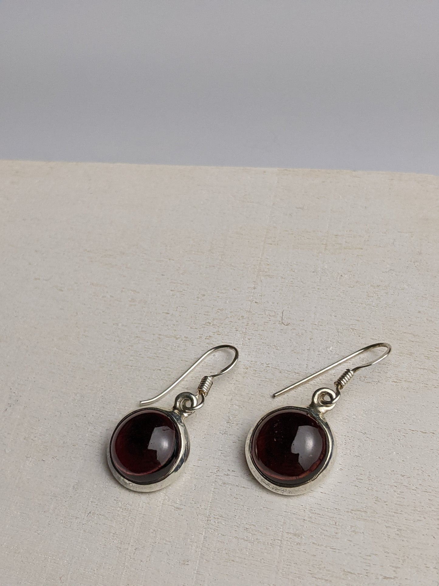 Rondelle Earrings- Garnet