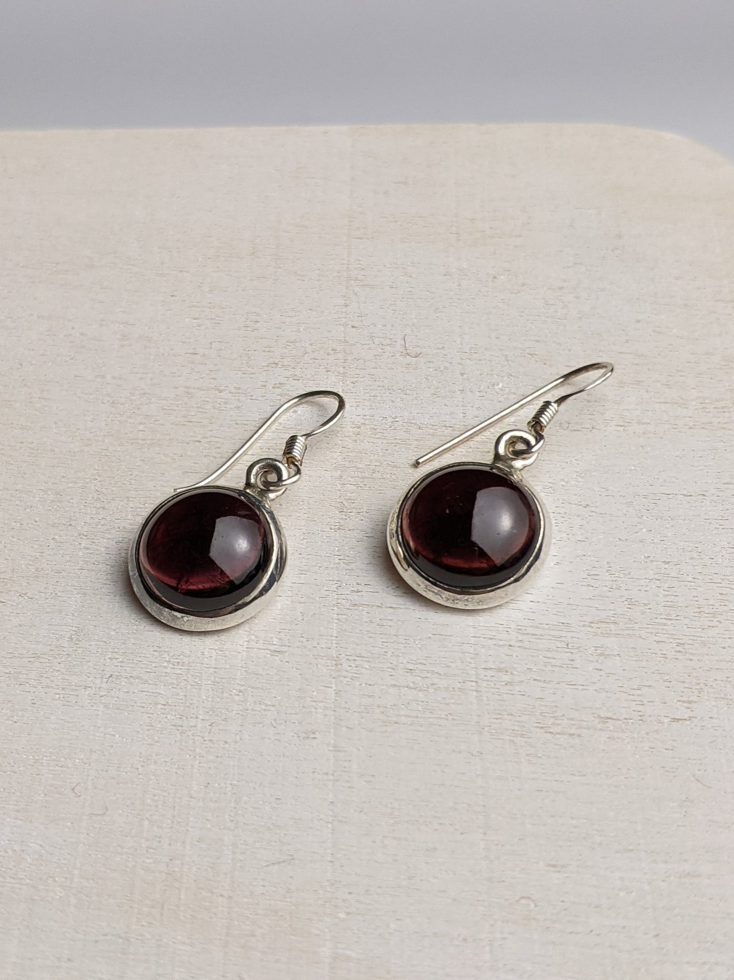 Rondelle Earrings- Garnet