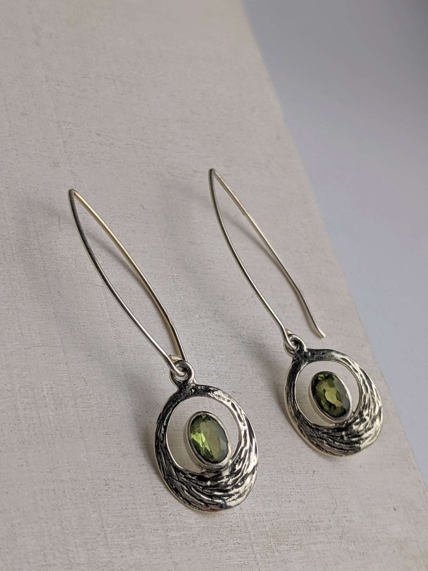 Long Drop Peridot Earrings