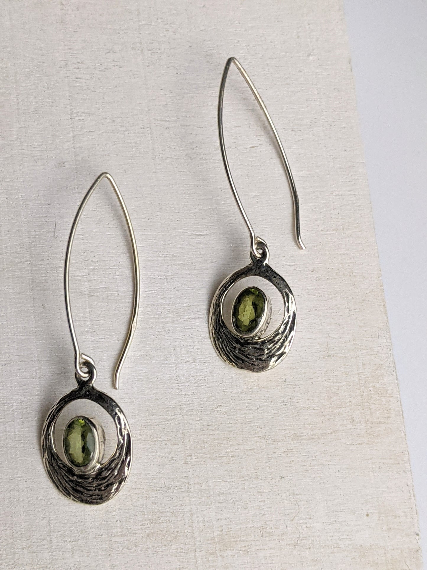 Long Drop Peridot Earrings