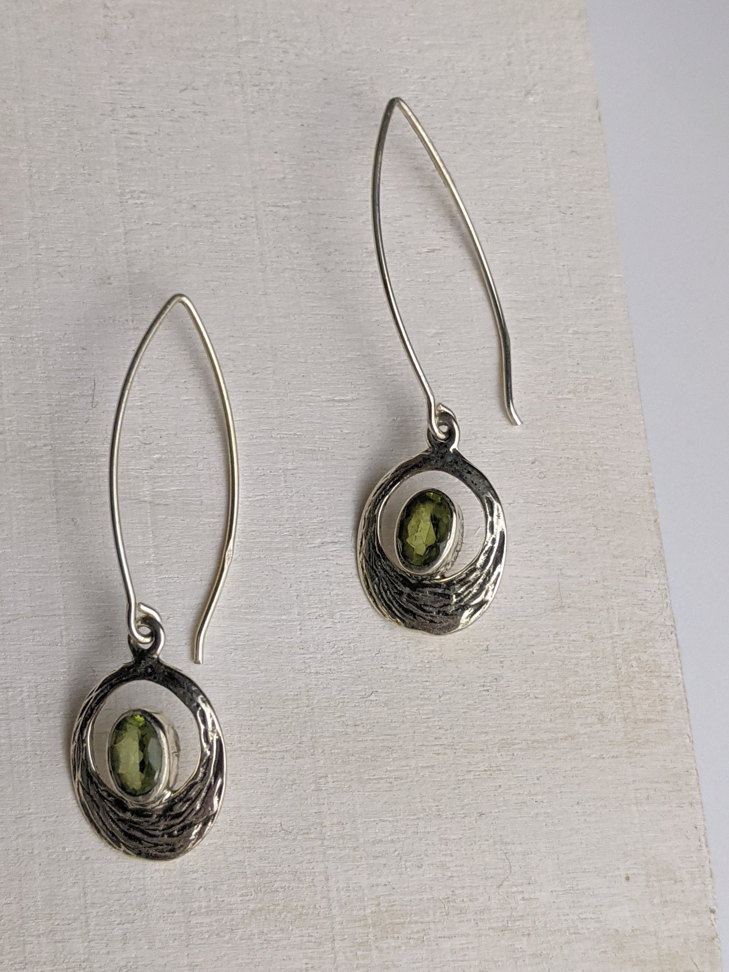 Long Drop Peridot Earrings