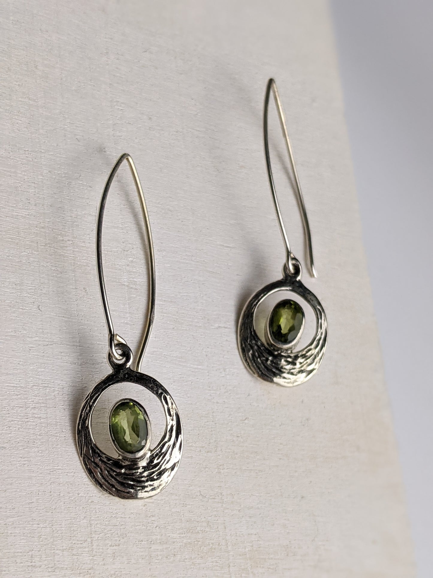Long Drop Peridot Earrings