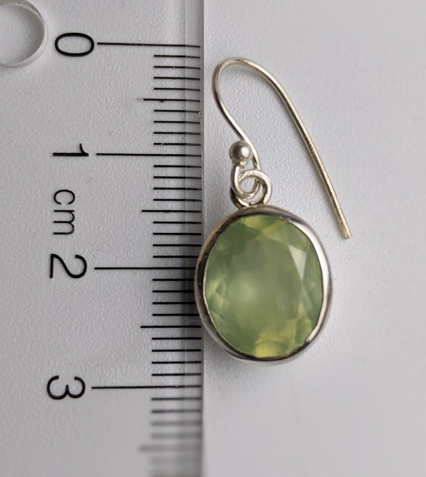 Oval Prehnite Earring