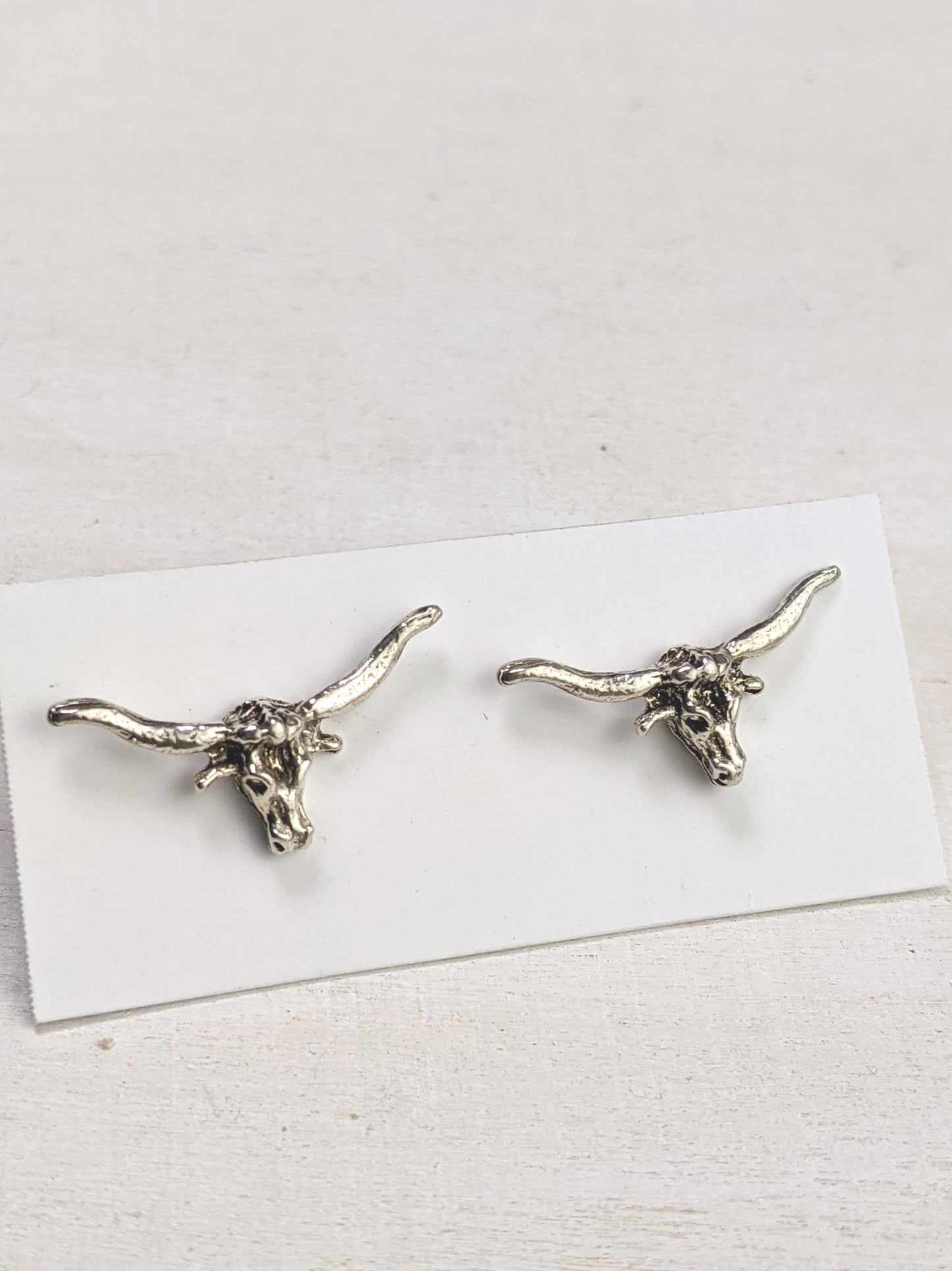 Highland Bull Skull Stud Earrings