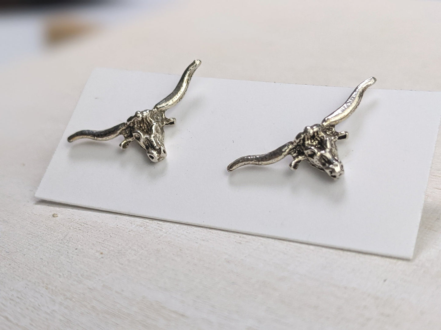 Highland Bull Skull Stud Earrings