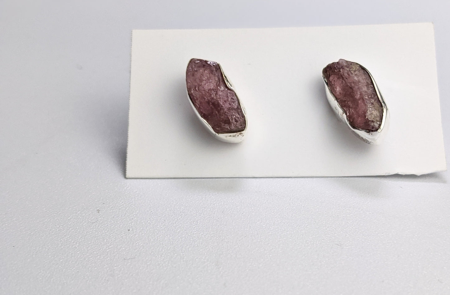 Raw Rose Quartz Studs