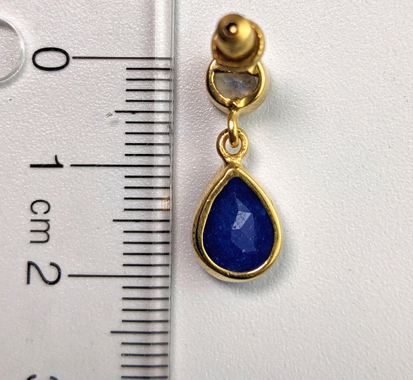 Bonita Earring- Moonstone/ Cobalt Blue Chalcedony