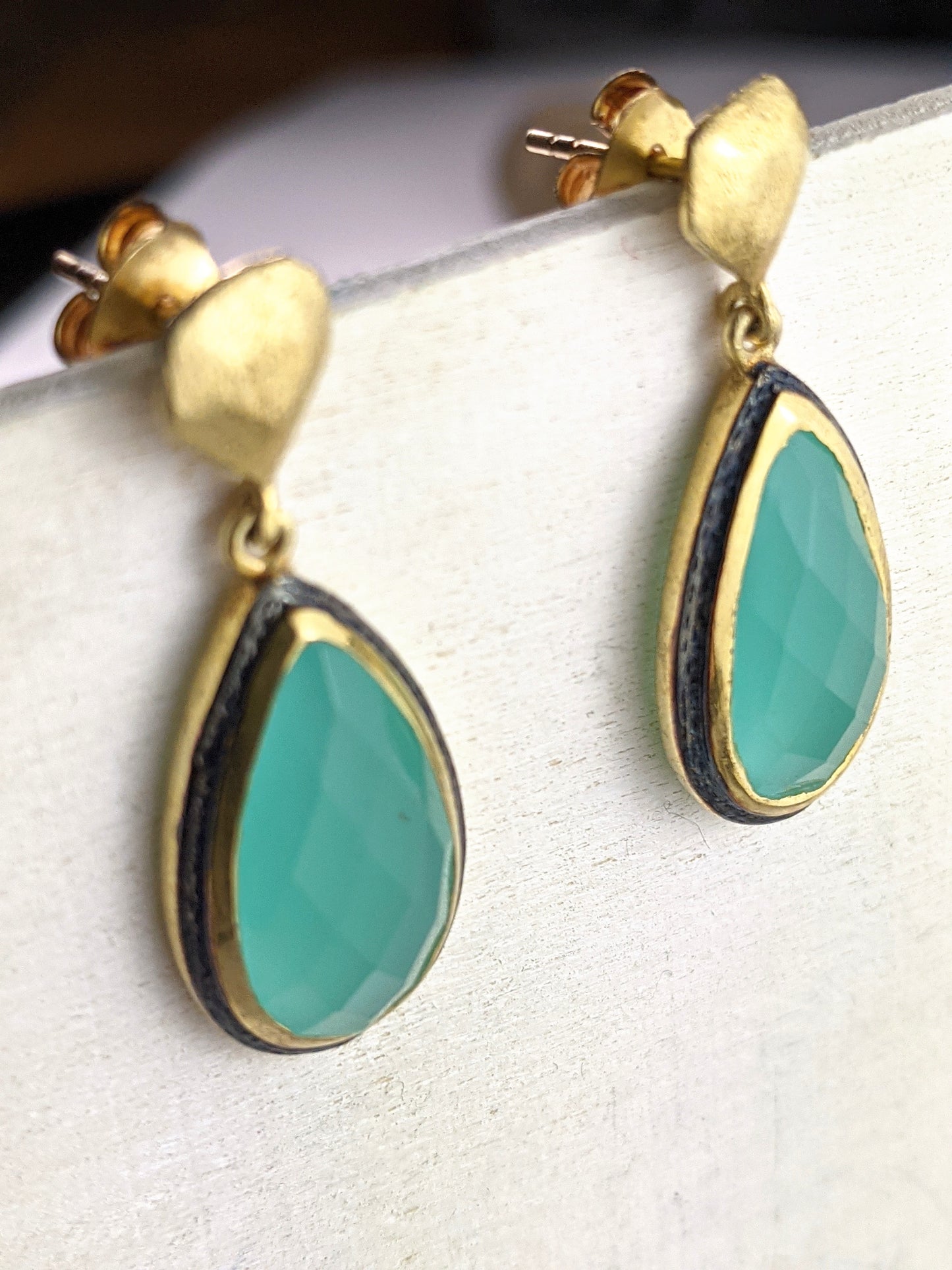 Helena Earring Aqua Chalcedony