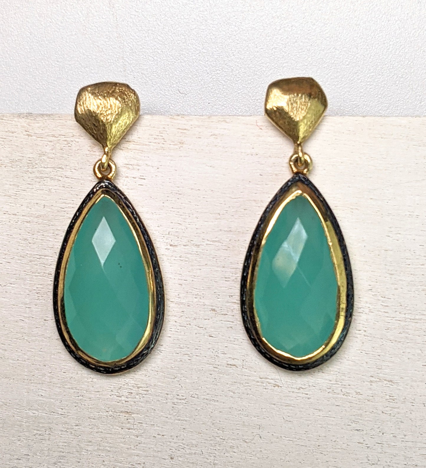 Helena Earring Aqua Chalcedony