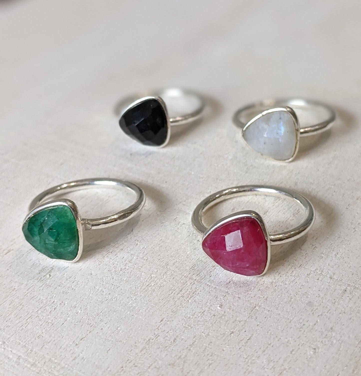 Trillium Stone Ring- Silver
