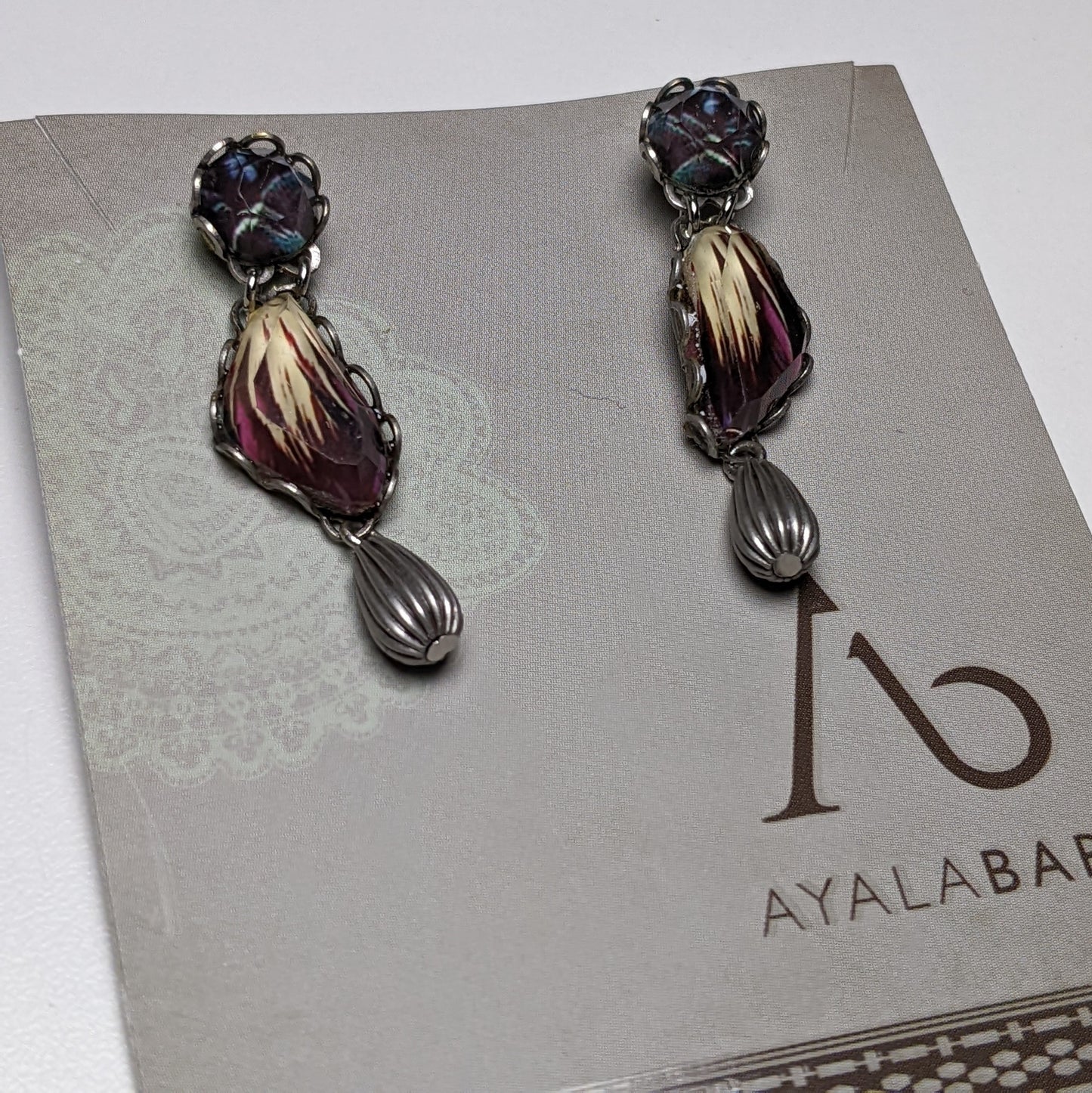 Plum Petal Stud Earrings